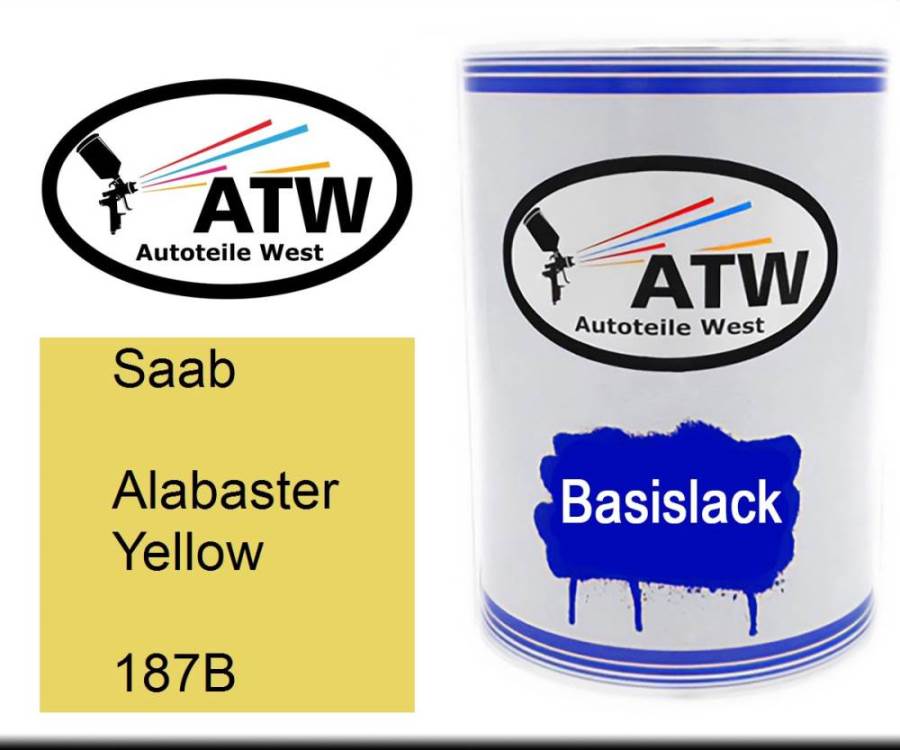 Saab, Alabaster Yellow, 187B: 500ml Lackdose, von ATW Autoteile West.